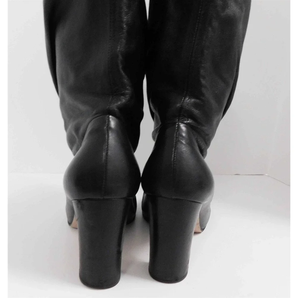 Prada Italy Black Lamb Leather Ankle Boots Italy‎ 37.5 - Picture 5 of 9